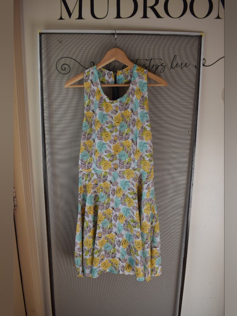 NWT Valija Gitana Sleeveless Floral Dress W/ Zipper Back Detail, Size XL